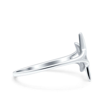 Star Oxidized Band Solid 925 Sterling Silver Thumb Ring (11mm)